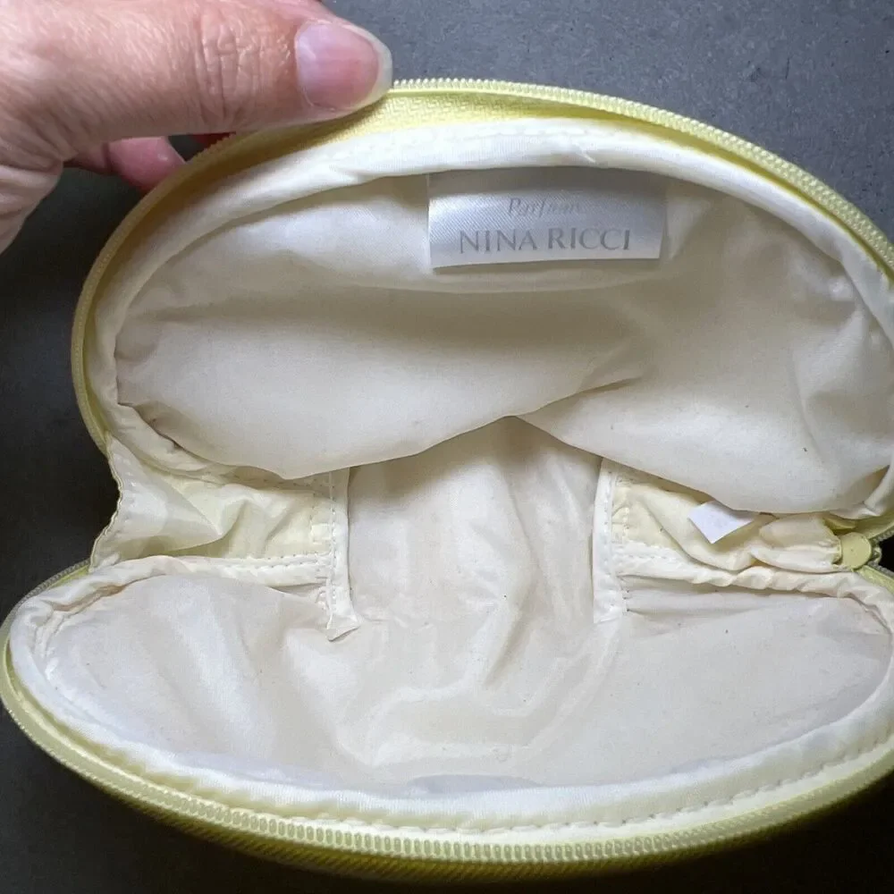 Nina Ricci Vintage Butter Yellow Cosmetic Make Up Zipper Pouch